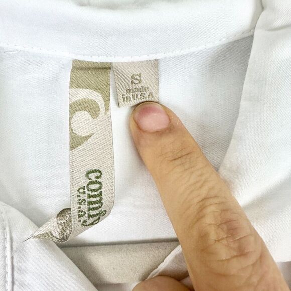 Comfy USA Button Up Size Small Dolman Sleeve White Oversized Lagenlook Classic - Picture 6 of 7